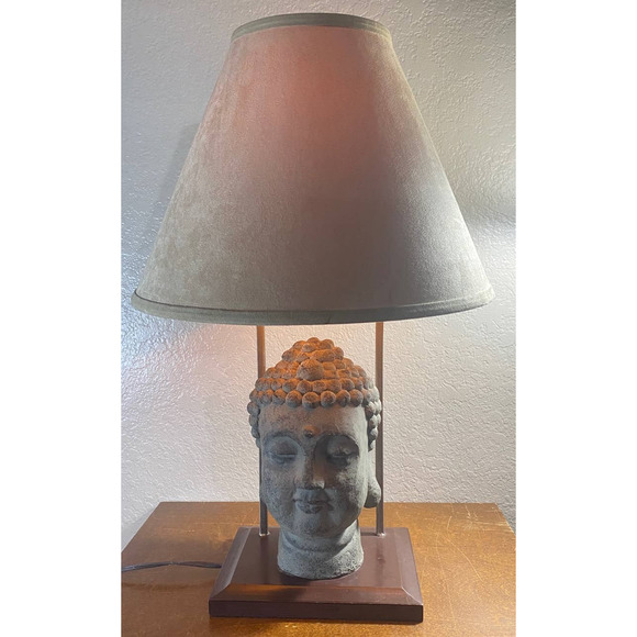 Buddha Head Table Lamp 17-1/4" Tall - Picture 1 of 5